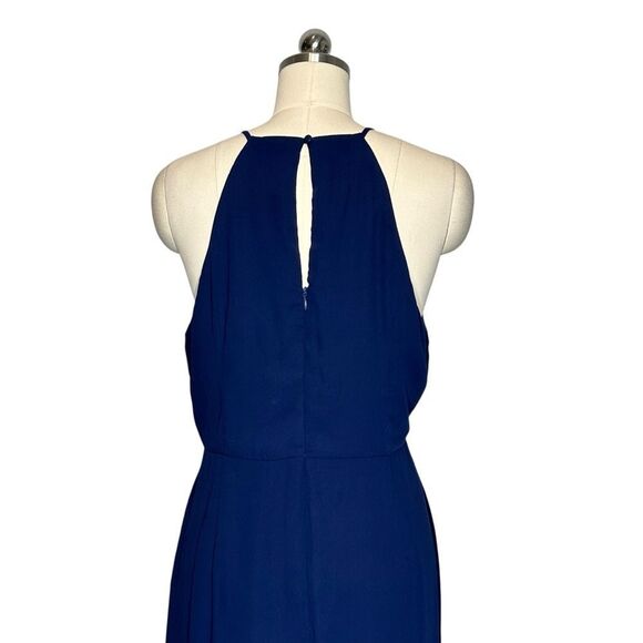 Lulus Navy Blue Pleated Chiffon Sleeveless Cocktail Dress| XL - Picture 8 of 10